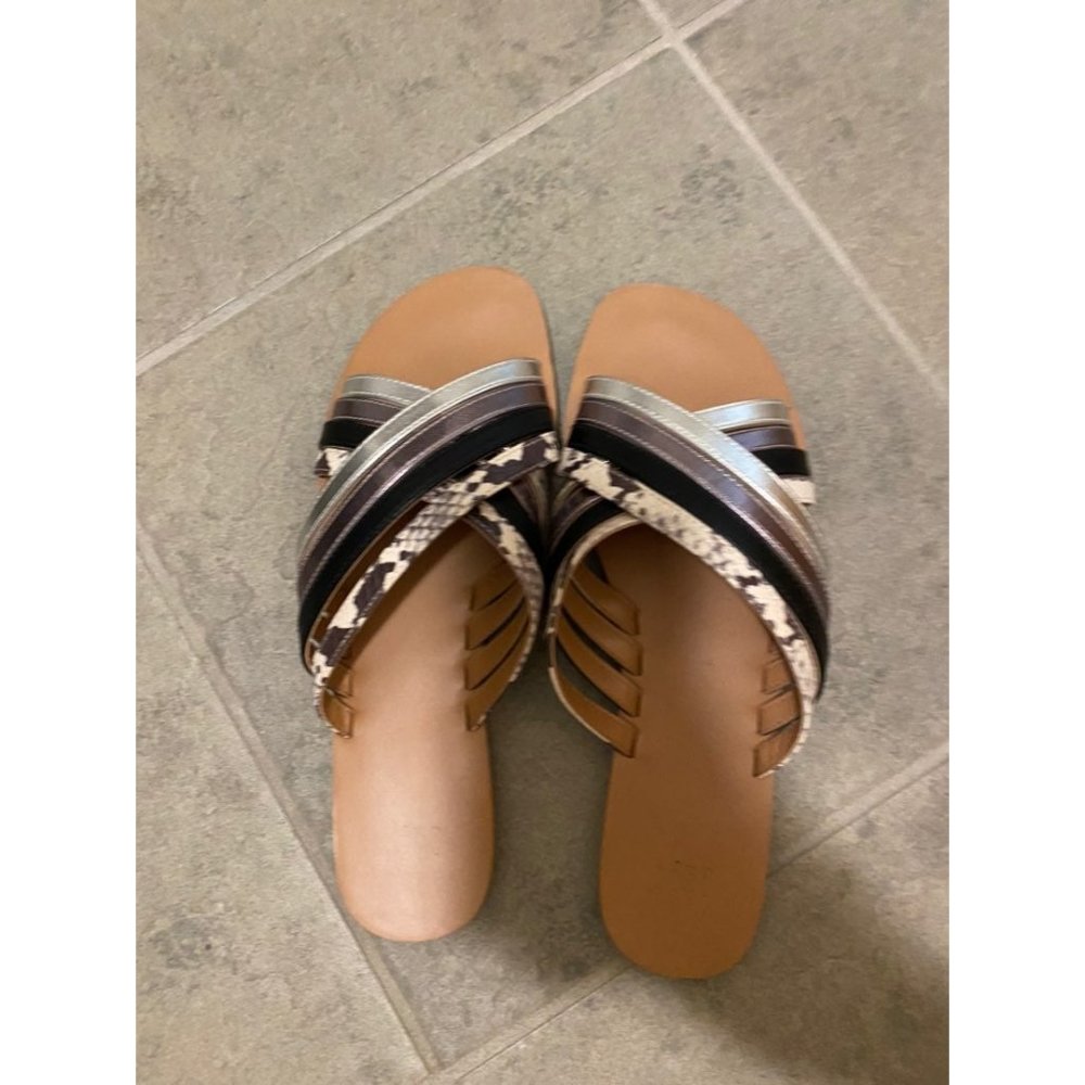 Snakeskin Metallic Sandals